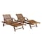 Alaterre Furniture Caspian Eucalyptus Wood Outdoor Lounge Chair with Arms and Adjustable Leg Rest, Set of 2 ANCP033EBO - alternate 1